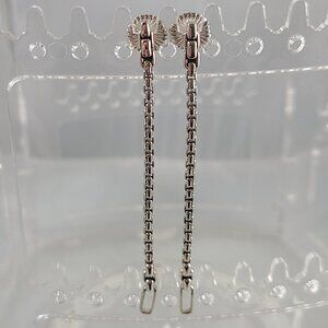 JAi John Hardy 925 Sterling Silver Earrings Dangle Elegant Box Chain